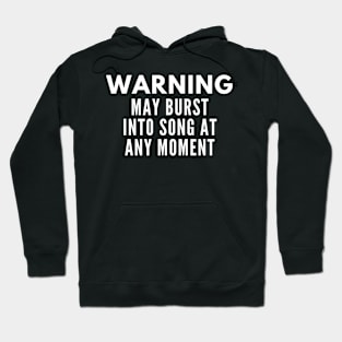 warning may burst into song at any moment Hoodie